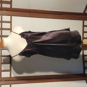 Vintage Intimate Moments Black Lace Beaded Slip Dress / Nightgown Sz M